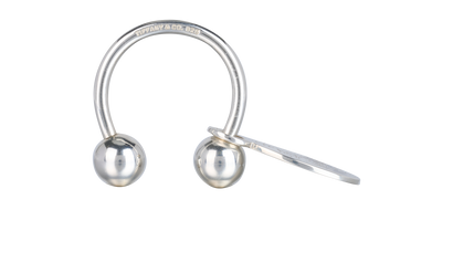 Tiffany & Co RTT Oval Tag Screwball Keyring, &pound;110, Accessories, Silver, Silver, Front view